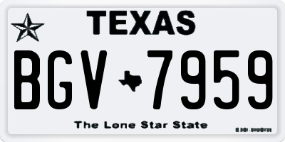 TX license plate BGV7959