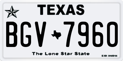 TX license plate BGV7960