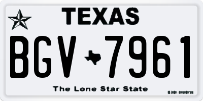 TX license plate BGV7961