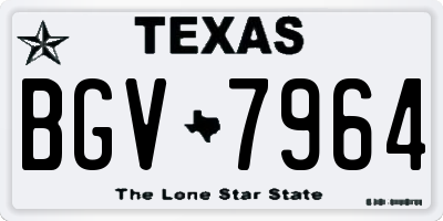 TX license plate BGV7964