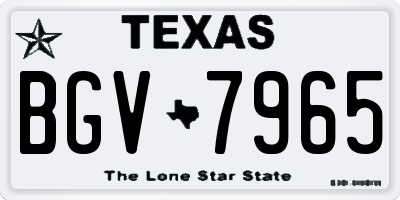 TX license plate BGV7965