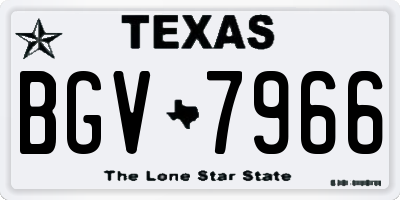 TX license plate BGV7966