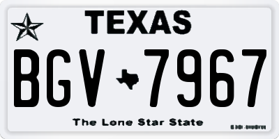 TX license plate BGV7967
