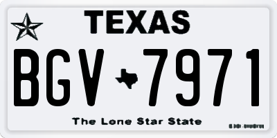 TX license plate BGV7971