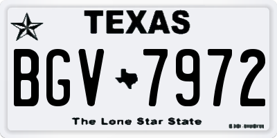TX license plate BGV7972