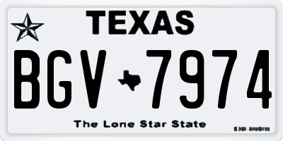 TX license plate BGV7974