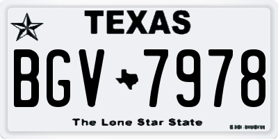 TX license plate BGV7978