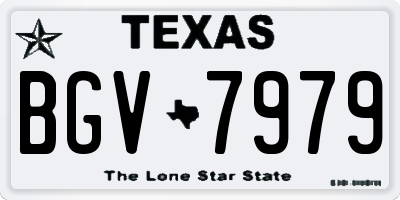 TX license plate BGV7979