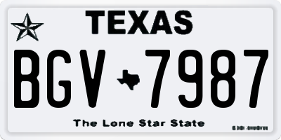 TX license plate BGV7987