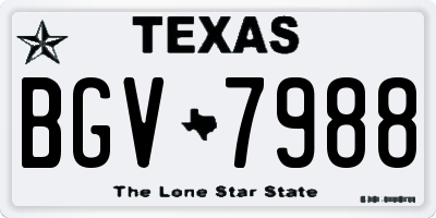 TX license plate BGV7988