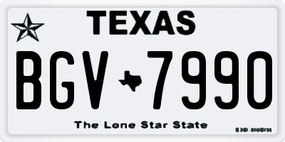 TX license plate BGV7990