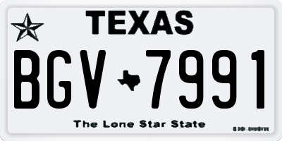 TX license plate BGV7991