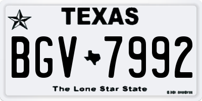 TX license plate BGV7992