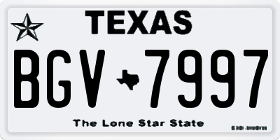 TX license plate BGV7997