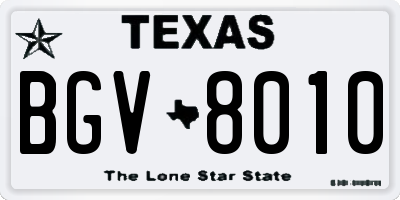 TX license plate BGV8010