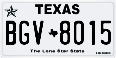 TX license plate BGV8015