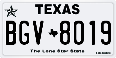 TX license plate BGV8019