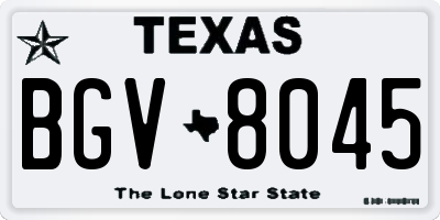 TX license plate BGV8045