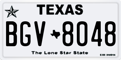 TX license plate BGV8048