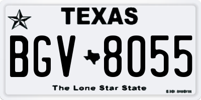 TX license plate BGV8055