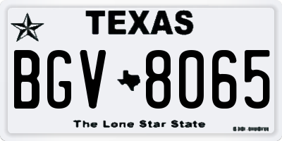 TX license plate BGV8065