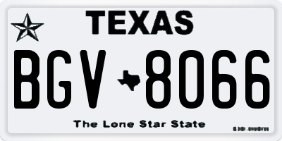 TX license plate BGV8066