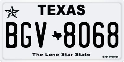 TX license plate BGV8068