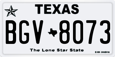TX license plate BGV8073