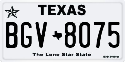 TX license plate BGV8075