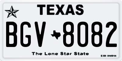 TX license plate BGV8082