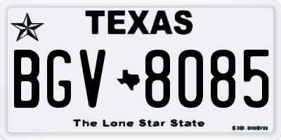 TX license plate BGV8085