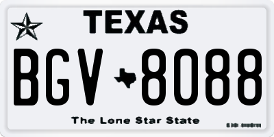 TX license plate BGV8088