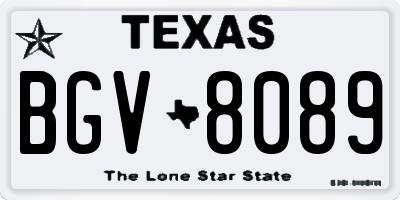 TX license plate BGV8089