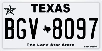 TX license plate BGV8097