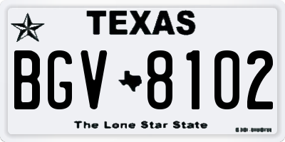 TX license plate BGV8102
