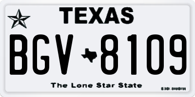 TX license plate BGV8109