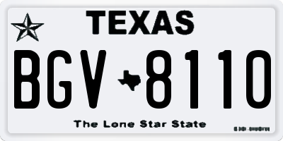 TX license plate BGV8110