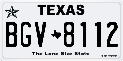 TX license plate BGV8112