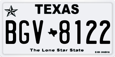 TX license plate BGV8122