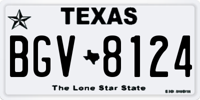 TX license plate BGV8124