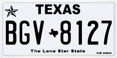 TX license plate BGV8127
