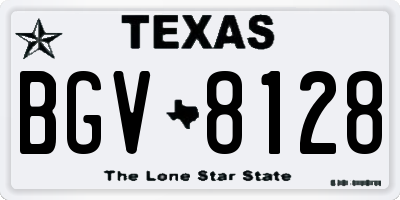 TX license plate BGV8128