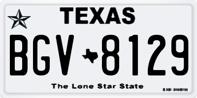 TX license plate BGV8129