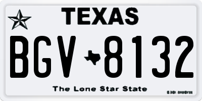 TX license plate BGV8132