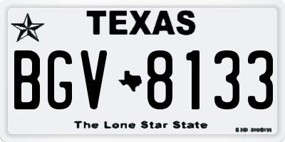 TX license plate BGV8133