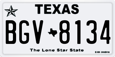 TX license plate BGV8134