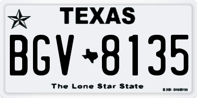 TX license plate BGV8135