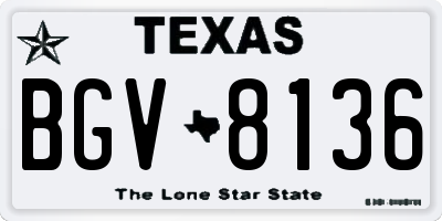 TX license plate BGV8136