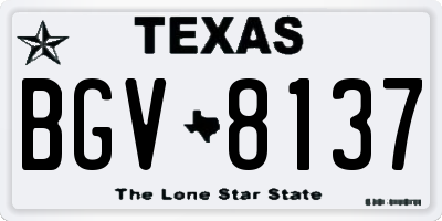 TX license plate BGV8137
