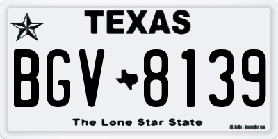TX license plate BGV8139